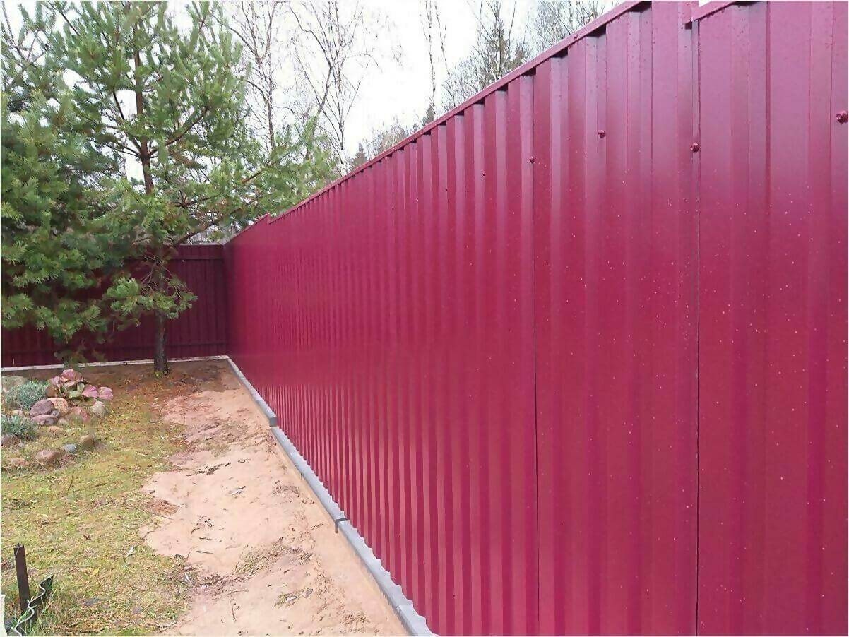 Забор 70м из двустороннего профлиста 3005 фото4 в Реутове