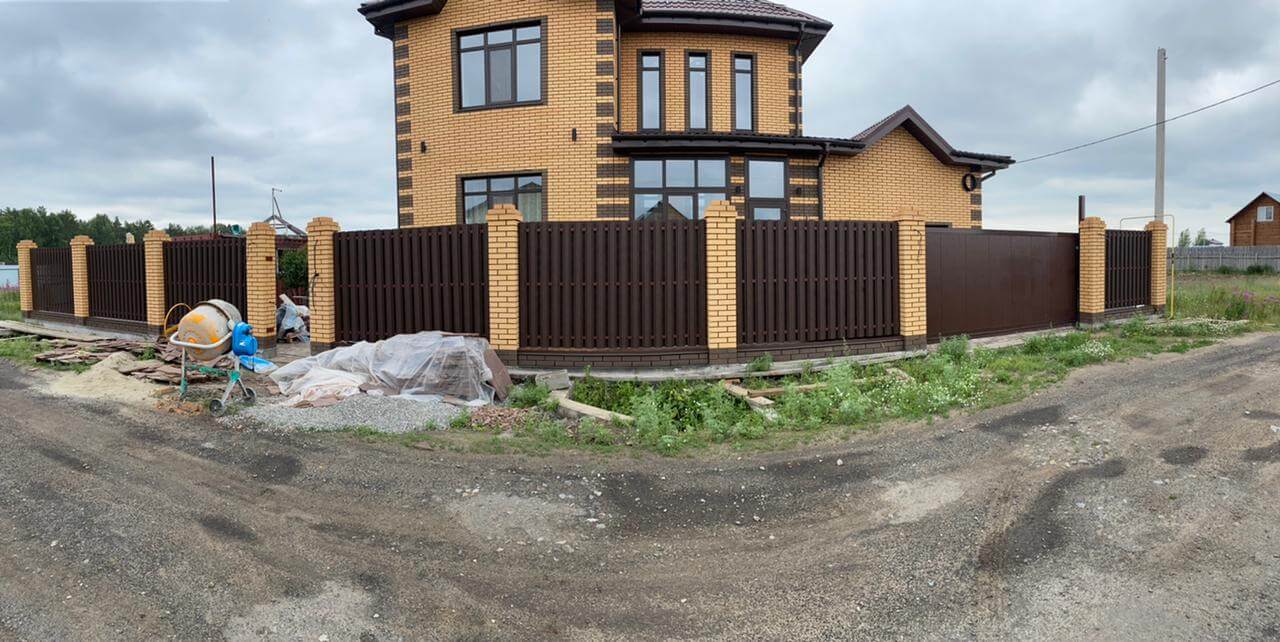 забор из штакетника Шоколад двухсторонний фото1 в Реутове