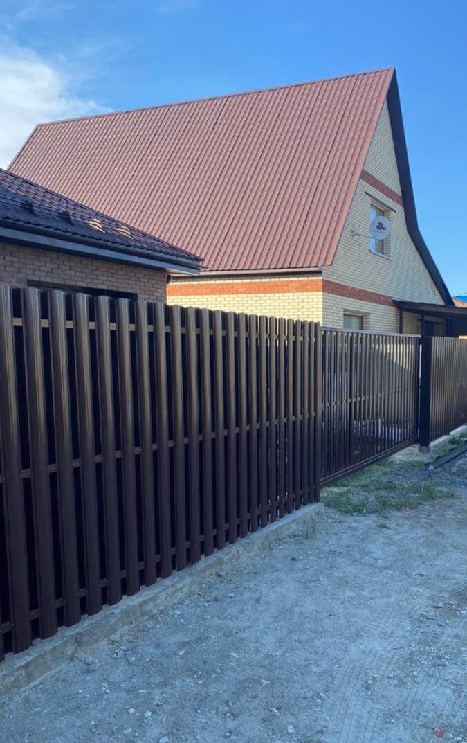 забор из штакетника шоколад фото2 в Реутове
