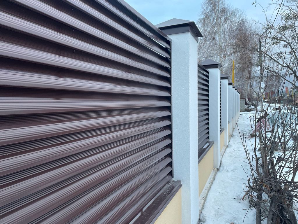 Забор-жалюзи ral8017/8017 шоколад двусторонний фото6 в Реутове