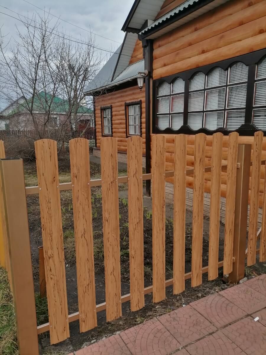 Забор из металлического штакетника 19м Кипарис 2xPrintech двусторонний в Реутове