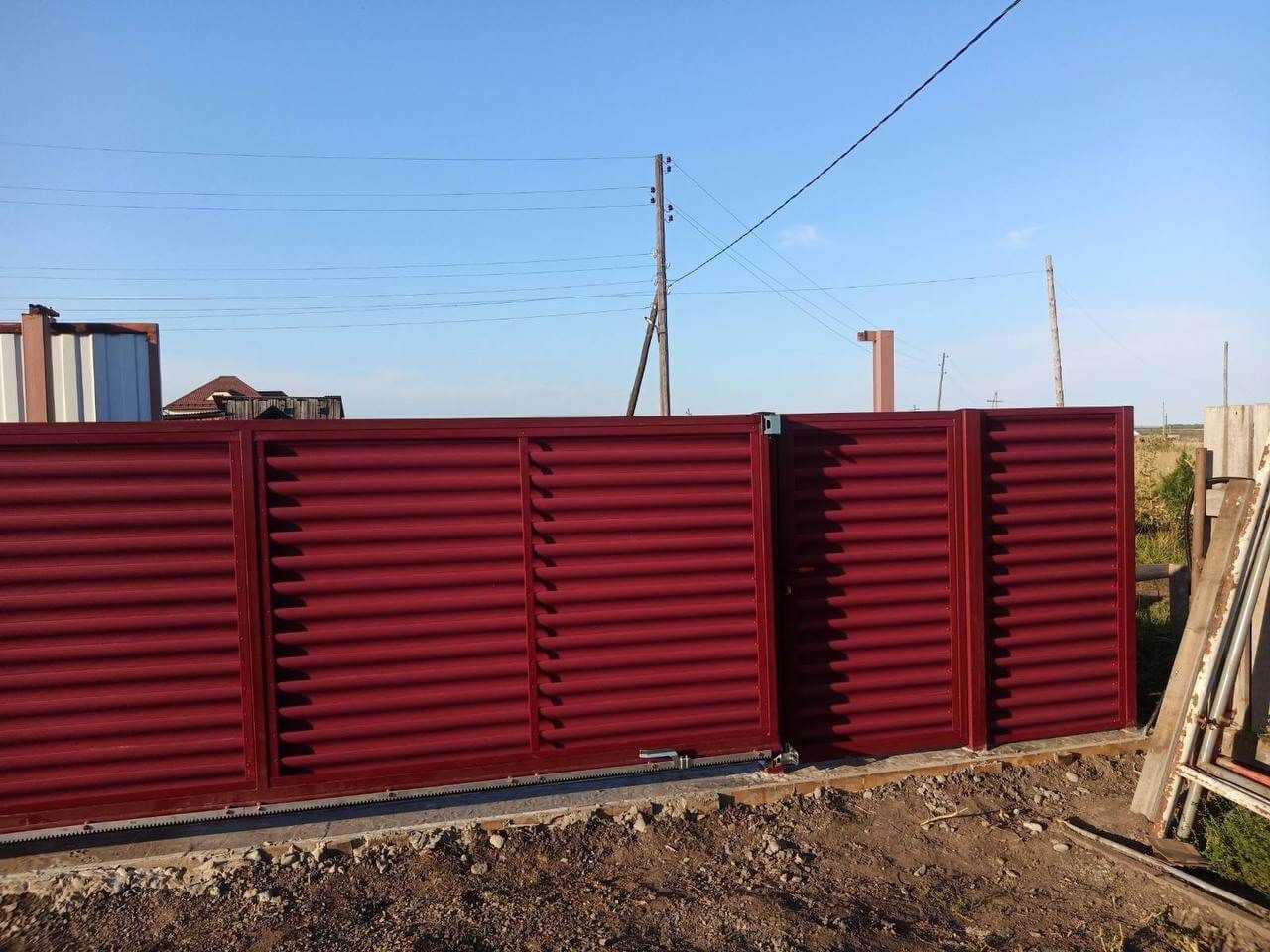 Забор-жалюзи 44м RAL3005/3005 Красное Вино двусторонний фото 2 в Реутове