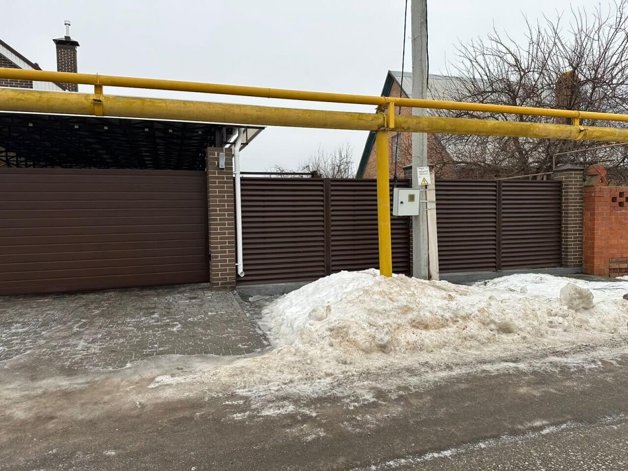 Забор-жалюзи из ламелей еврожалюзи 47м Мореный Дуб Printech фото 1 в Реутове