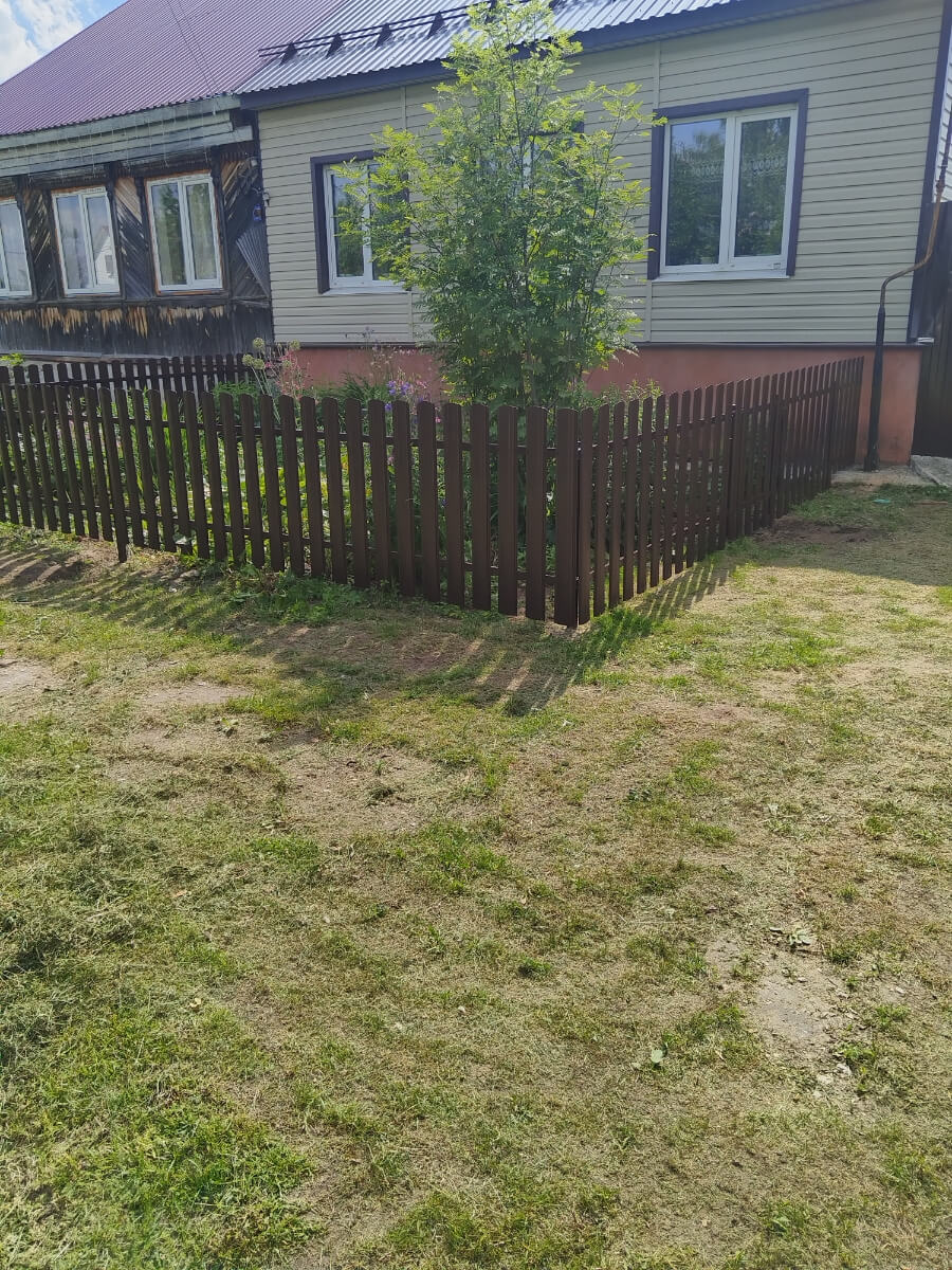 Забор из евроштакетника 18м RAL8017/8017 Шоколад двусторонний фото 1 в Реутове