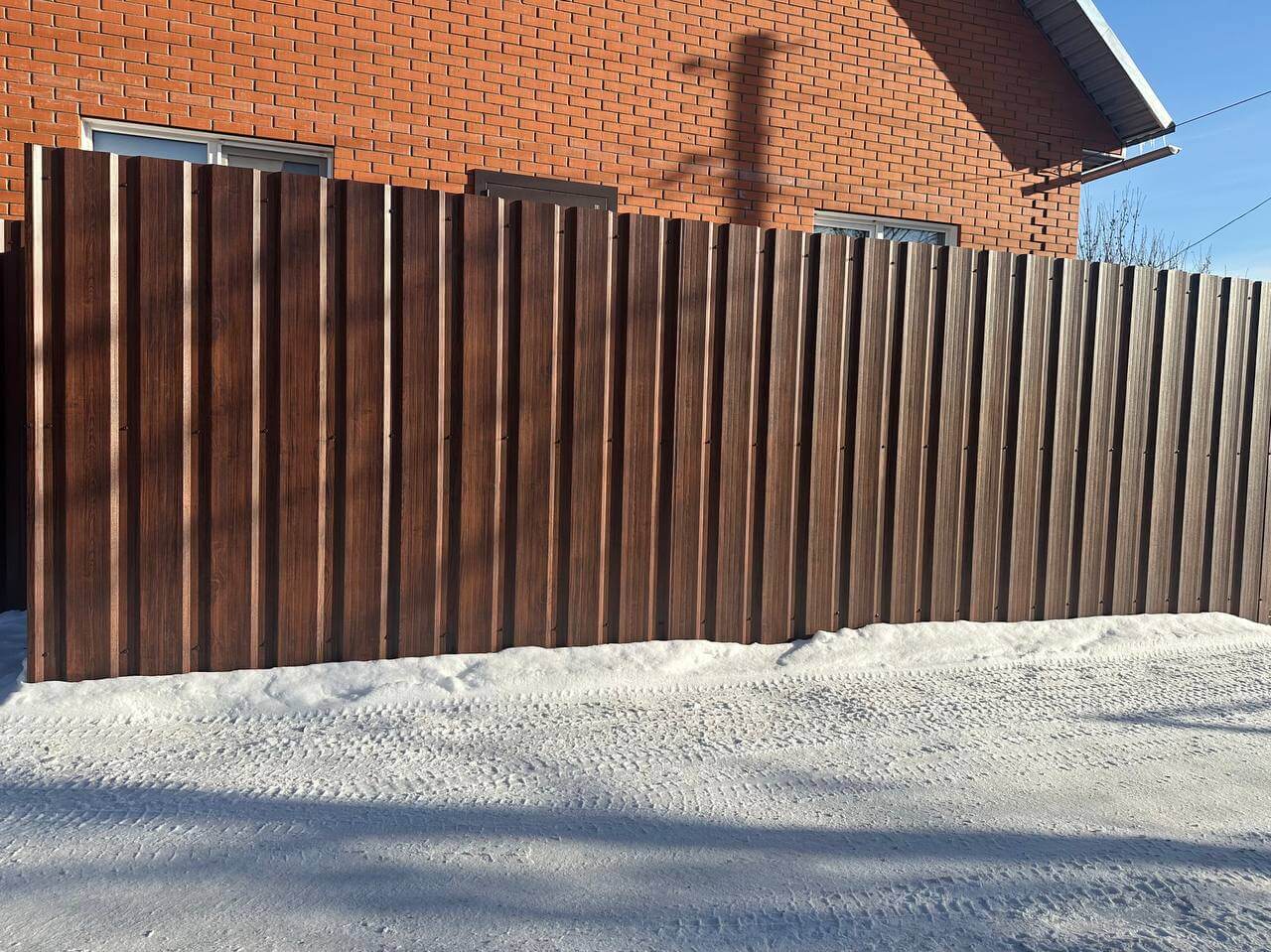 Забор из профнастила НС-21 22м Античное Дерево Принтек фото 4 в Реутове